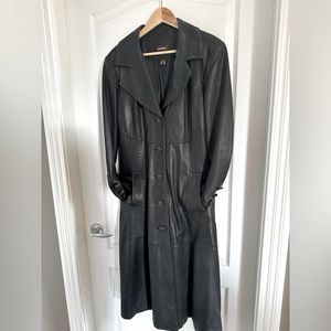 Danier long dark brown coat